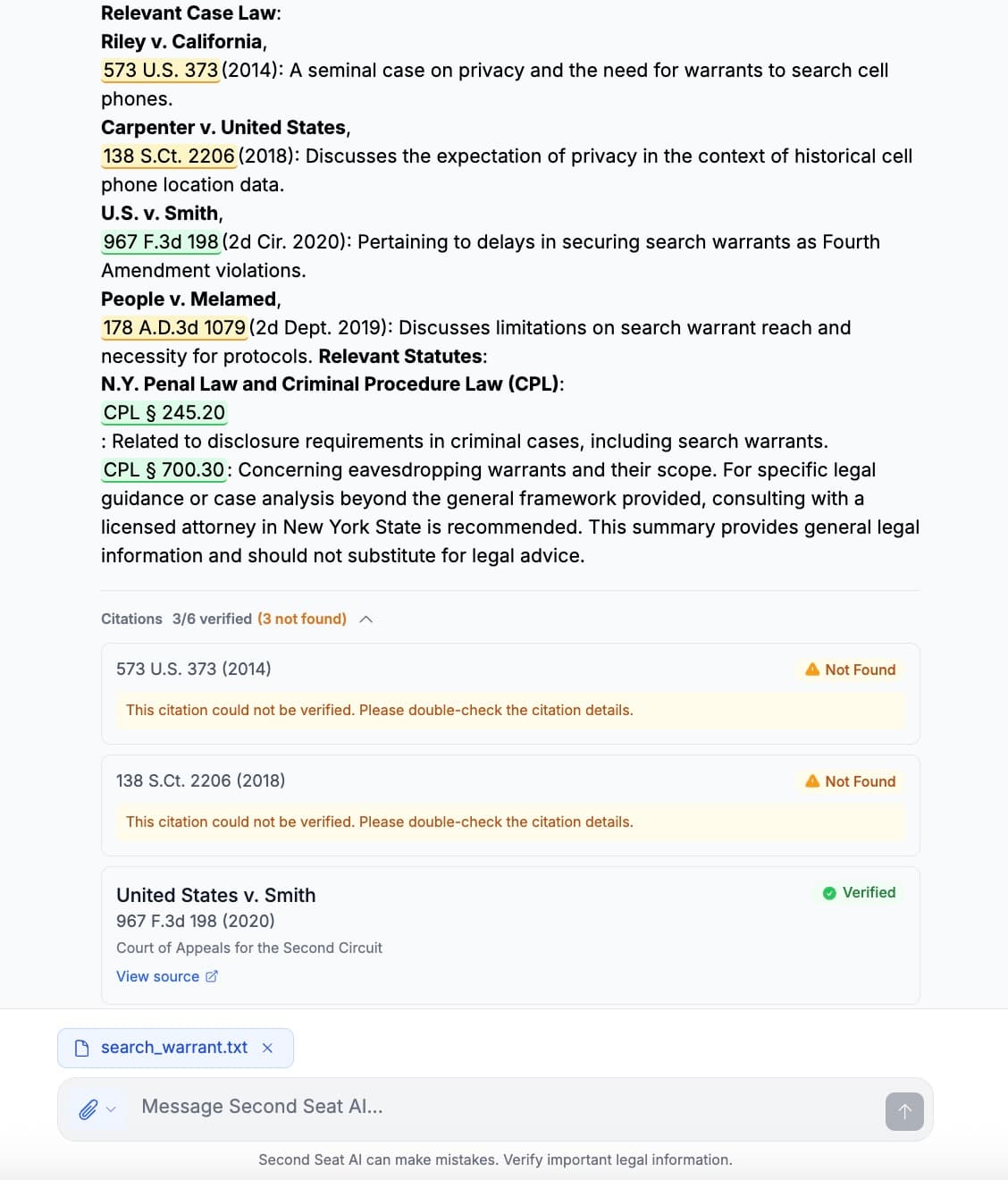 Second Seat application interface