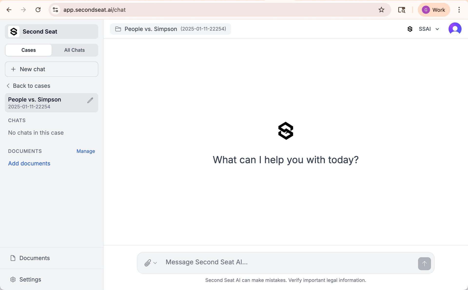 Second Seat application interface